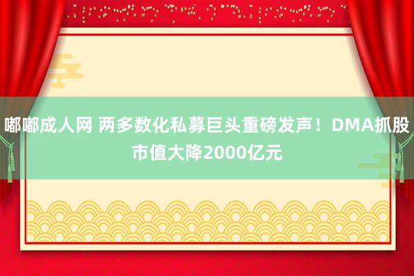 嘟嘟成人网 两多数化私募巨头重磅发声！DMA抓股市值大降2000亿元