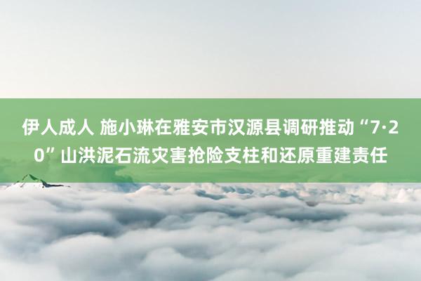 伊人成人 施小琳在雅安市汉源县调研推动“7·20”山洪泥石流灾害抢险支柱和还原重建责任