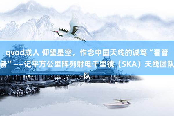 qvod成人 仰望星空，作念中国天线的诚笃“看管者”——记平方公里阵列射电千里镜（SKA）天线团队