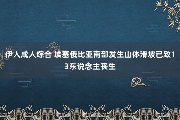 伊人成人综合 埃塞俄比亚南部发生山体滑坡已致13东说念主丧生