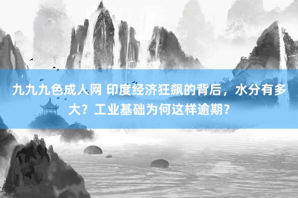 九九九色成人网 印度经济狂飙的背后，水分有多大？工业基础为何这样逾期？