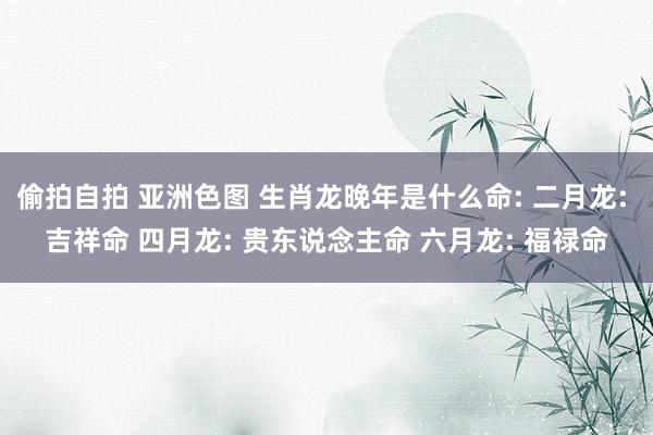 偷拍自拍 亚洲色图 生肖龙晚年是什么命: 二月龙: 吉祥命 四月龙: 贵东说念主命 六月龙: 福禄命