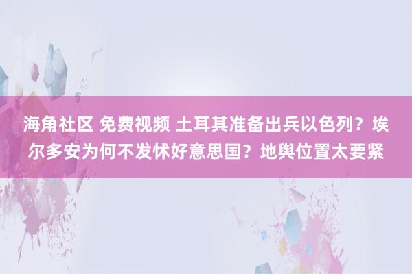 海角社区 免费视频 土耳其准备出兵以色列？埃尔多安为何不发怵好意思国？地舆位置太要紧